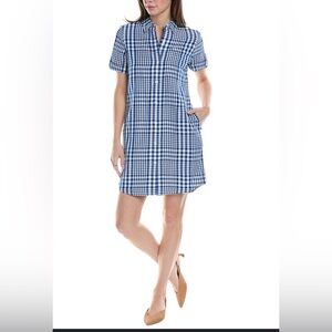 NWT Theory WOMEN’s  Blue Mayvine Dillon Plaid Shirtdress $345